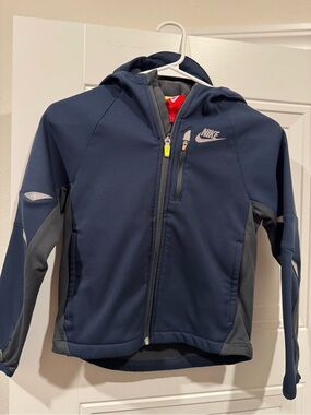 Nike Navy and Gray Hooded Softshell Jacket
